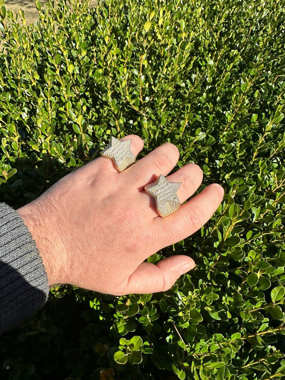 Baguette Rap Star Ring - 14k Gold Vermeil 925 Silver - CZ Stones