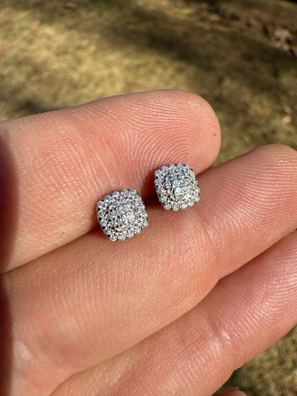 MOISSANITE MC Iced Out Earrings - 925 Silver - 6.5mm