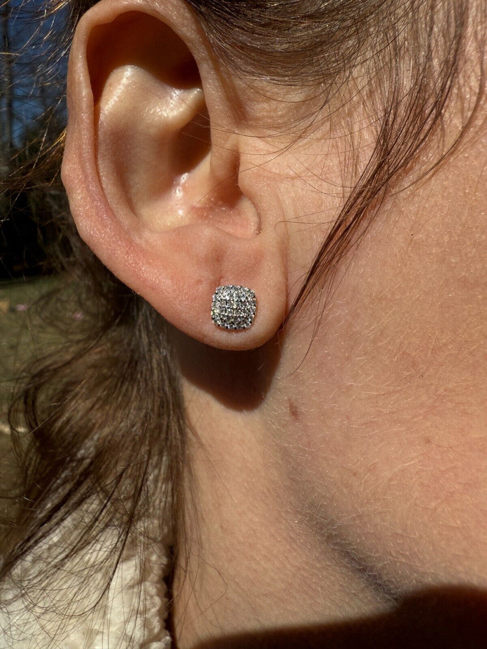MOISSANITE MC Iced Out Earrings - 925 Silver - 6.5mm