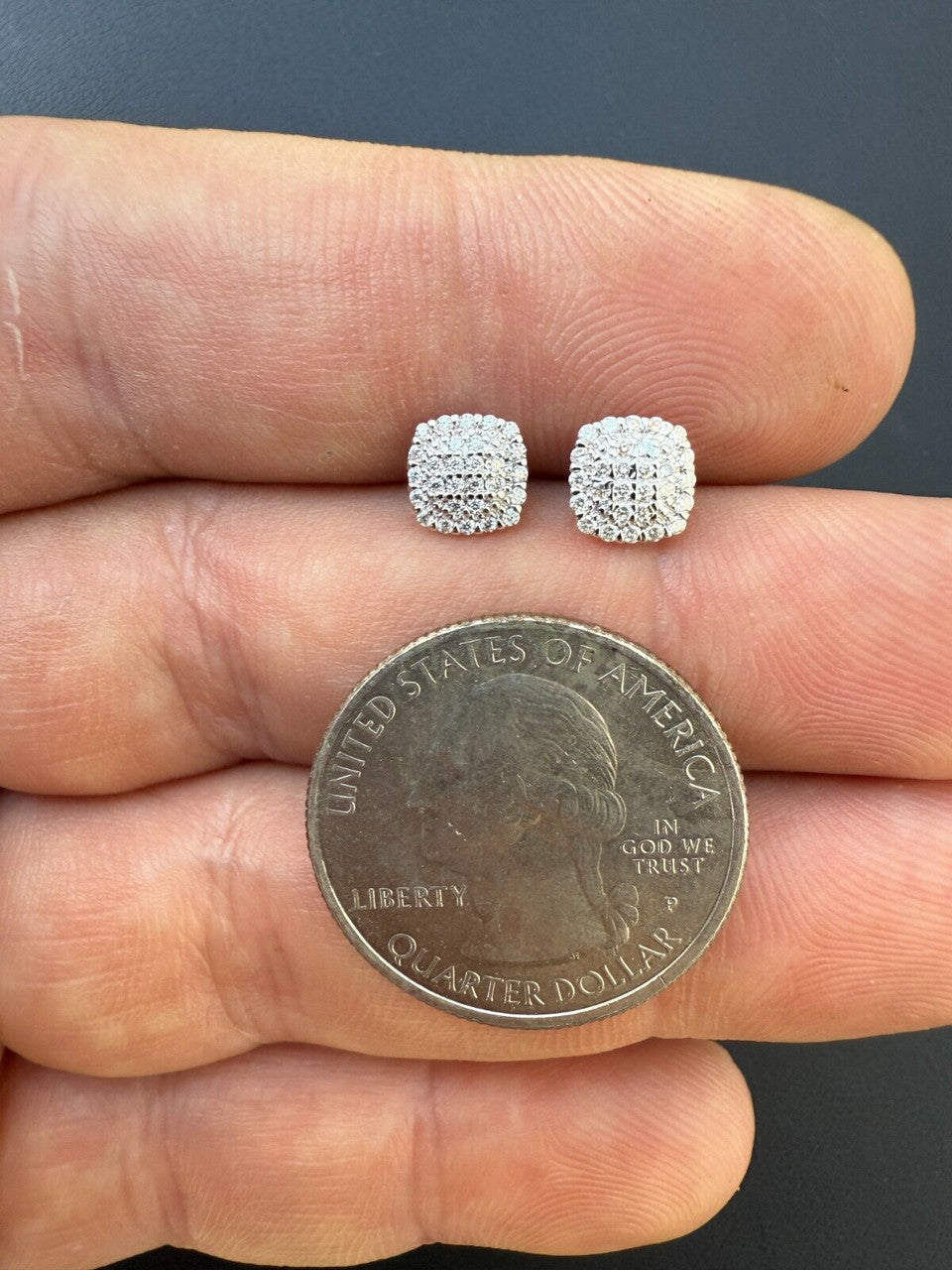 MOISSANITE MC Iced Out Earrings - 925 Silver - 6.5mm