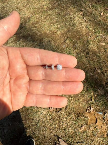 MOISSANITE MC Iced Out Earrings - 925 Silver - 6.5mm