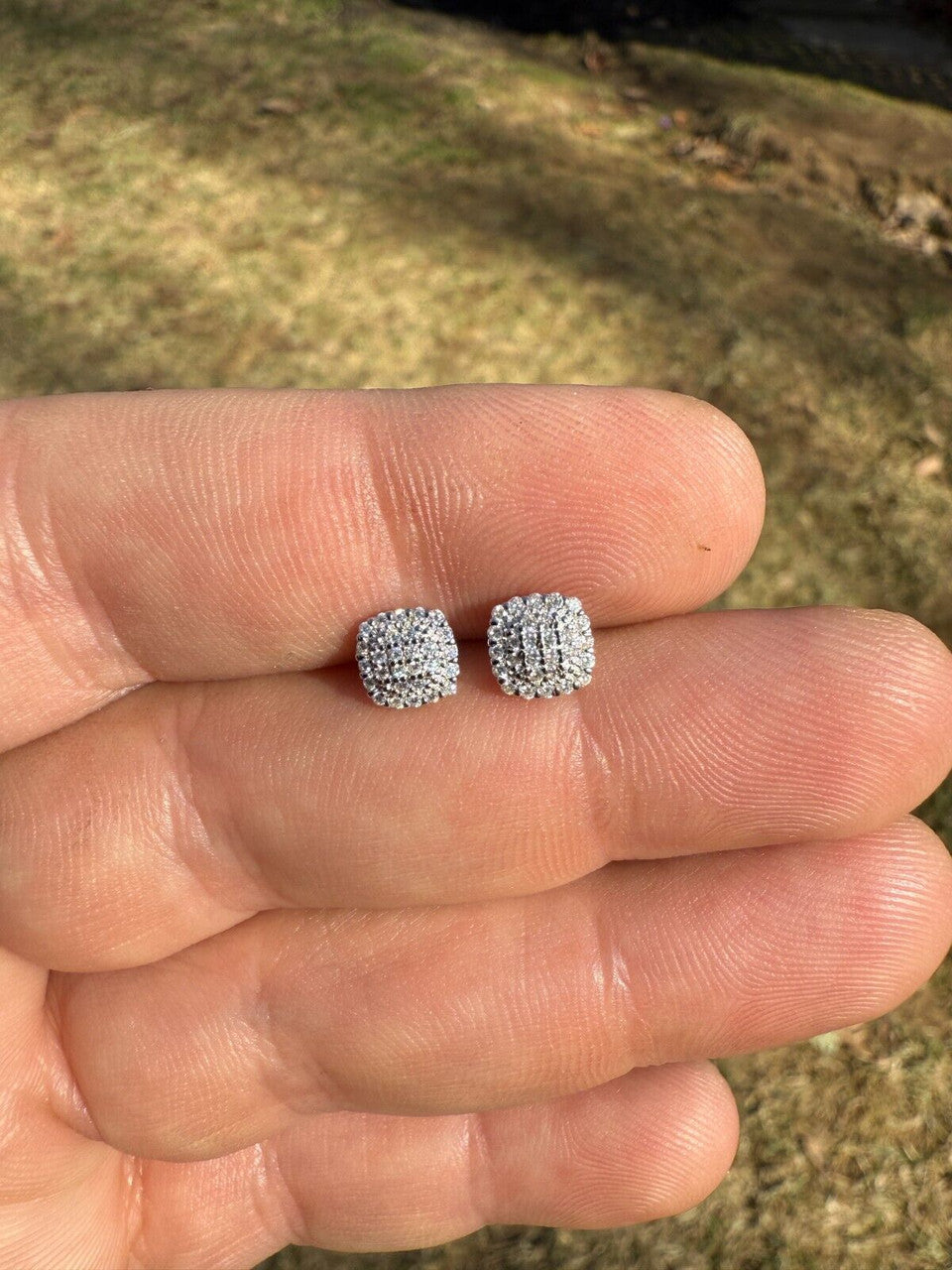 MOISSANITE MC Iced Out Earrings - 925 Silver - 6.5mm