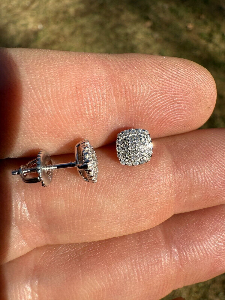 MOISSANITE MC Iced Out Earrings - 925 Silver - 6.5mm