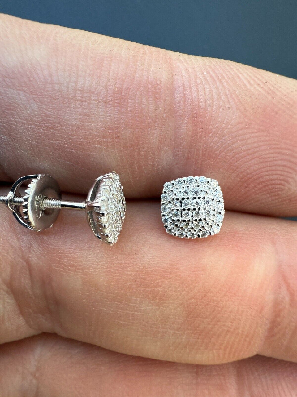 MOISSANITE MC Iced Out Earrings - 925 Silver - 6.5mm