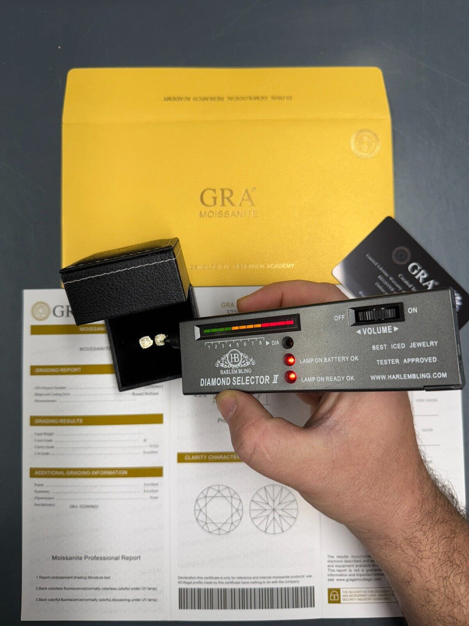 MOISSANITE MC Iced Out Earrings - 14k Gold Vermeil 925 Silver - 6.5mm