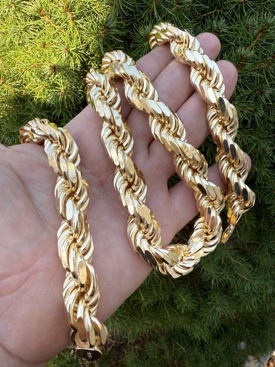 Half Kilo Rope Chain Necklace - 14k Gold Vermeil 925 Sterling Silver - 18"-30" - 14.5mm