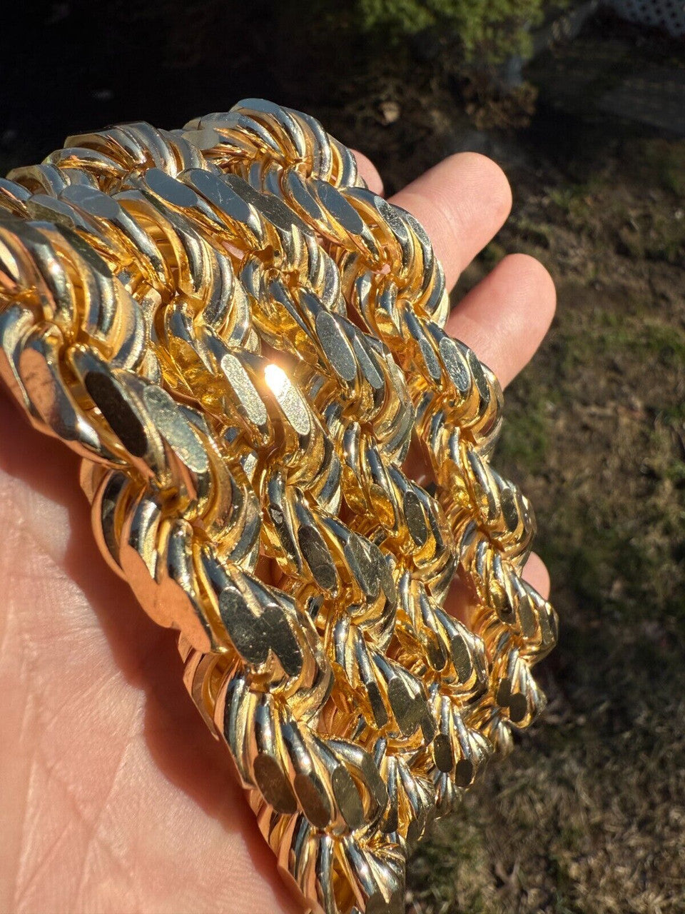 Half Kilo Rope Chain Necklace - 14k Gold Vermeil 925 Sterling Silver - 18"-30" - 14.5mm