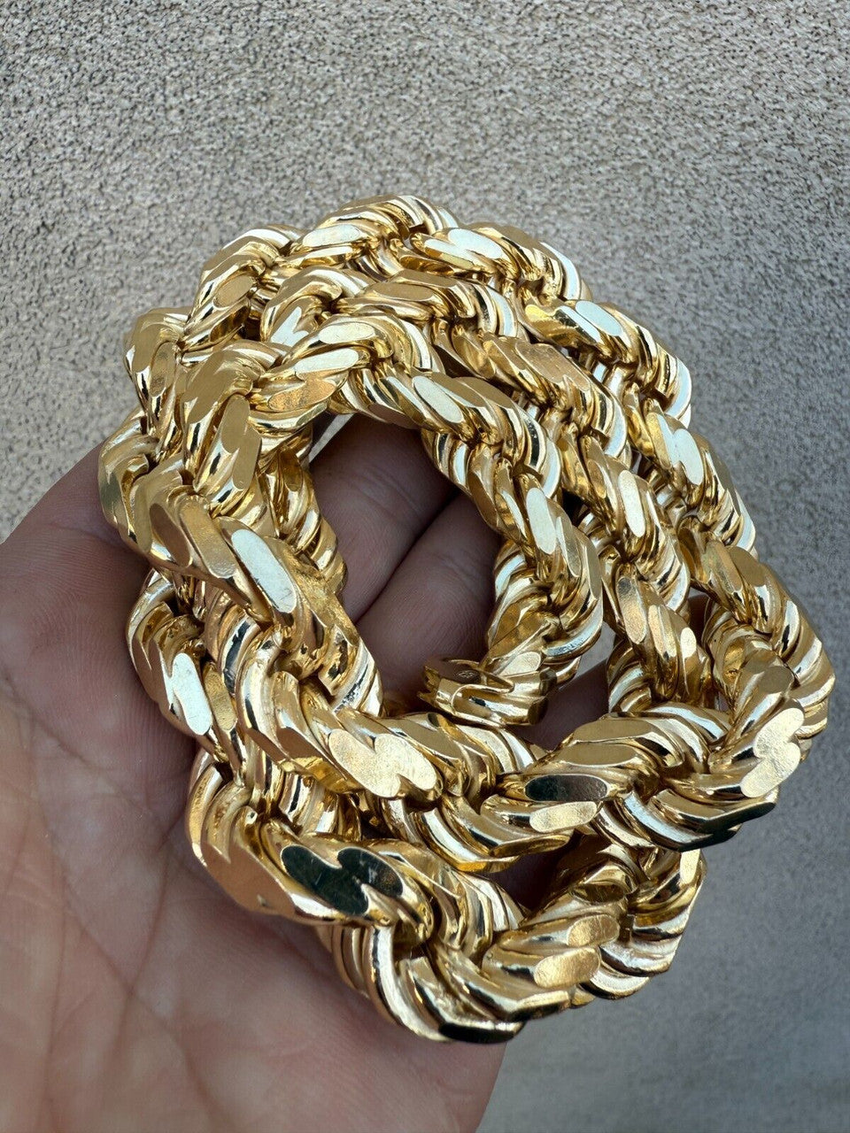 Half Kilo Rope Chain Necklace - 14k Gold Vermeil 925 Sterling Silver - 18"-30" - 14.5mm