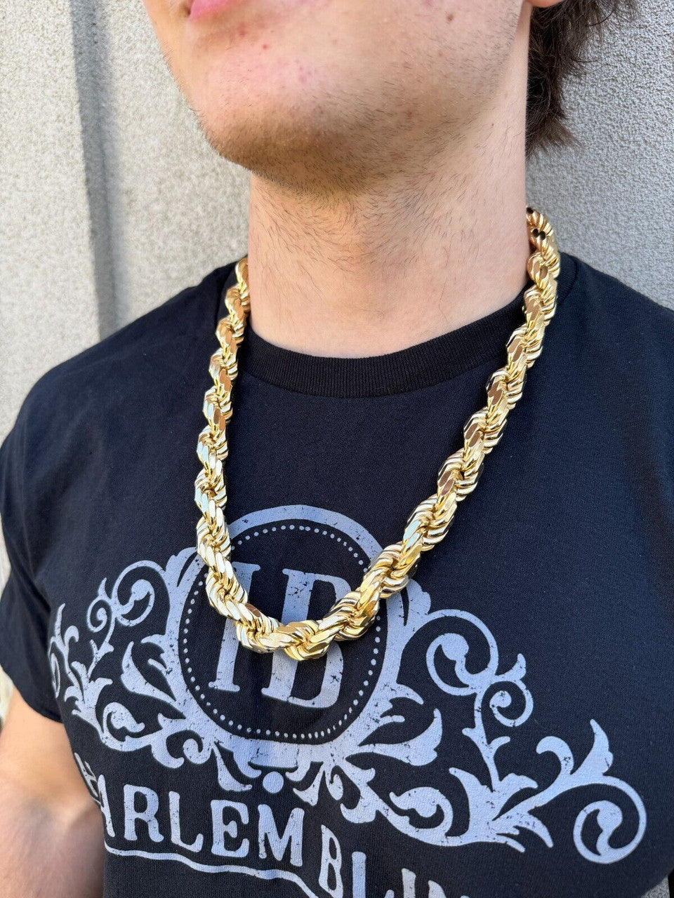 Half Kilo Rope Chain Necklace - 14k Gold Vermeil 925 Sterling Silver - 18"-30" - 14.5mm