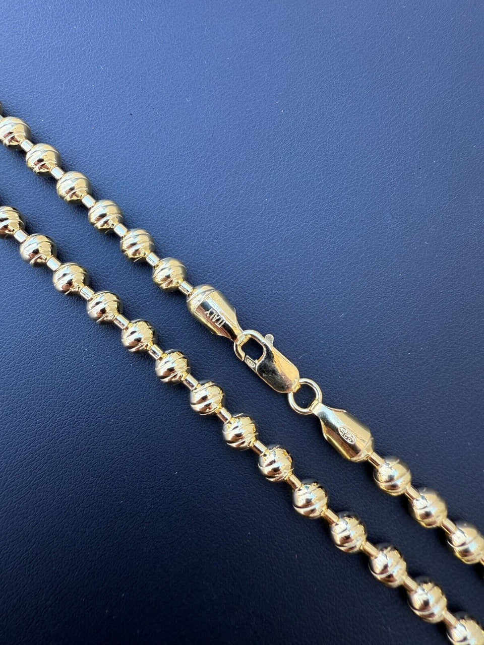 Ball Bead "Dog Tag" Chain Necklace - 14k Gold Vermeil 925 Sterling Silver - 18"-30" - 6mm