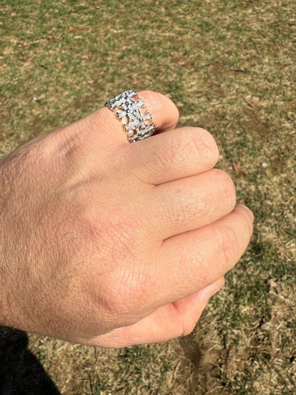 MOISSANITE Hearts Of Chrome Ring - 925 Silver