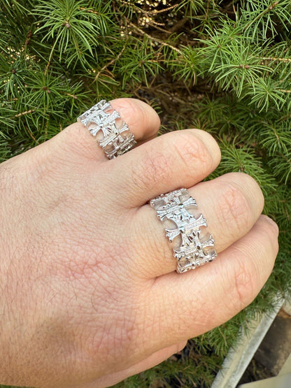 MOISSANITE Hearts Of Chrome Ring - 925 Silver