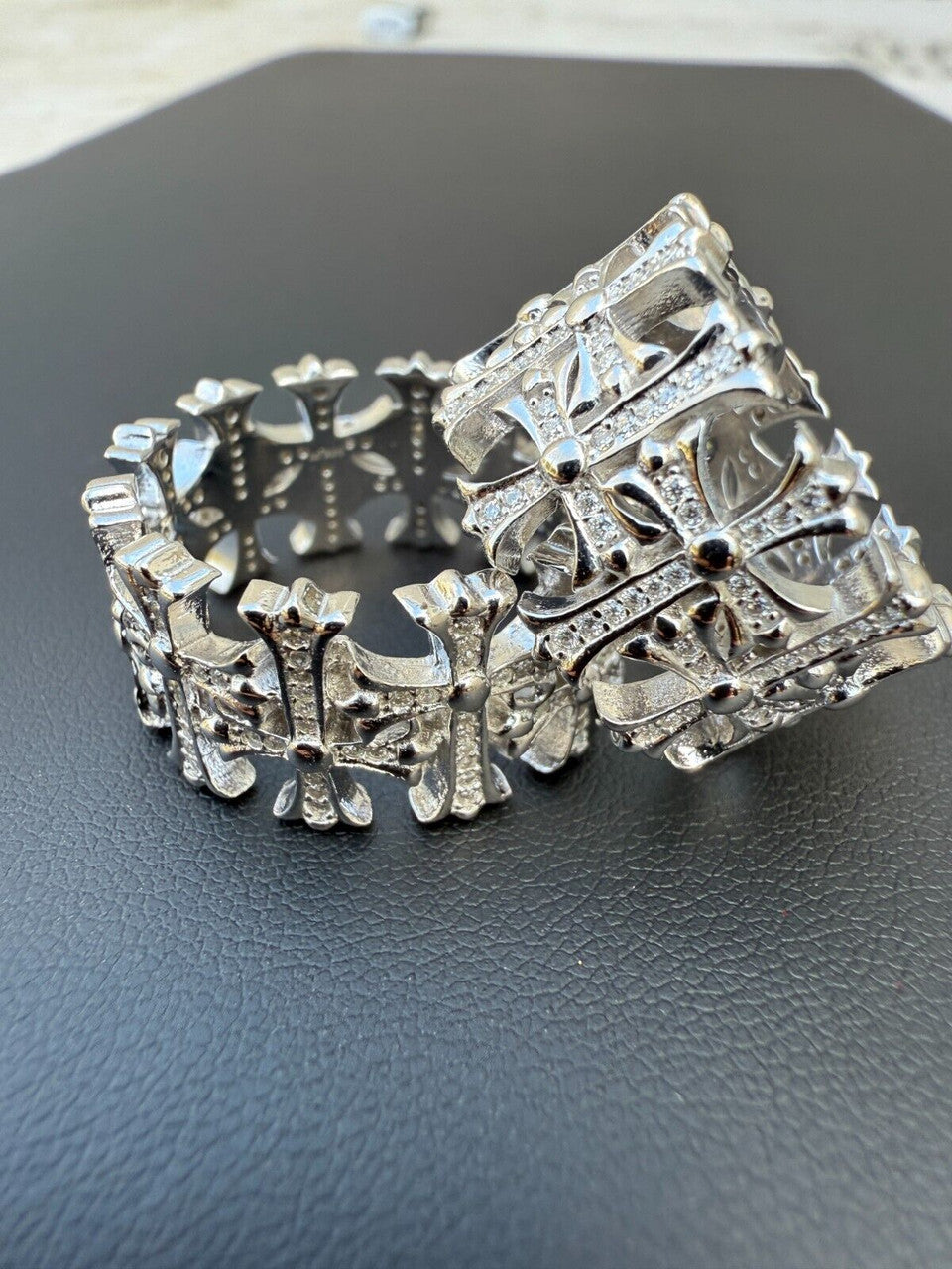 MOISSANITE Hearts Of Chrome Ring - 925 Silver