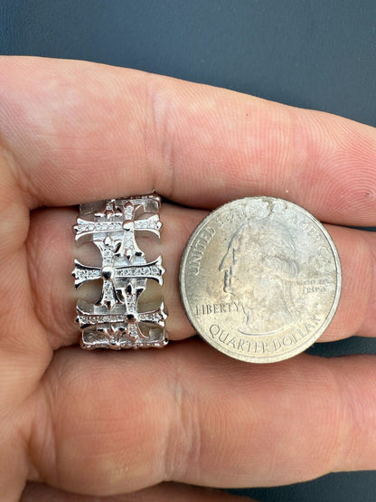 MOISSANITE Hearts Of Chrome Ring - 925 Silver