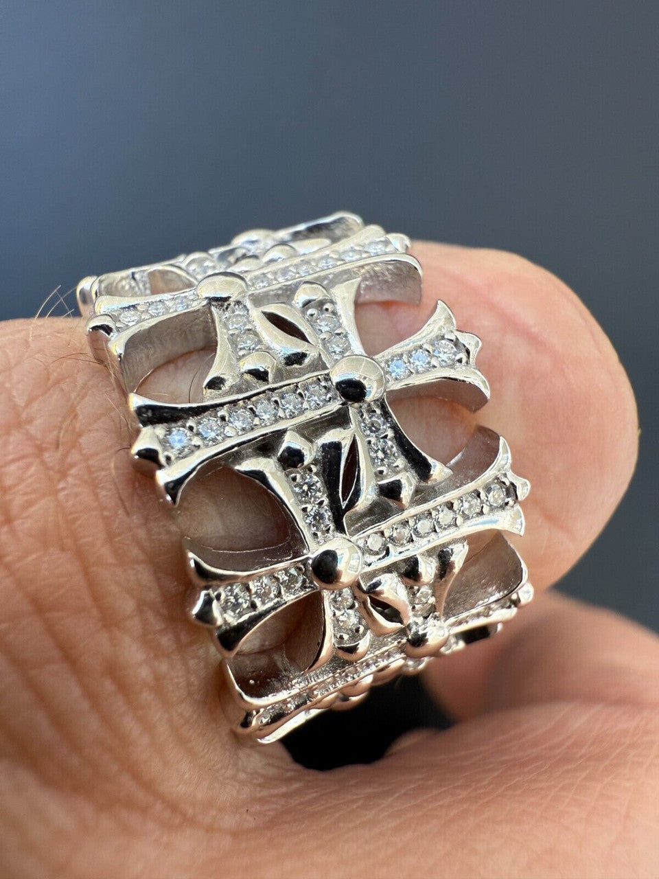 MOISSANITE Hearts Of Chrome Ring - 925 Silver