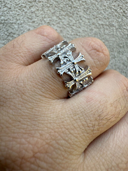 MOISSANITE Hearts Of Chrome Ring - 925 Silver