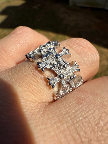 MOISSANITE Hearts Of Chrome Ring - 925 Silver