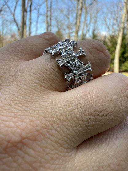 MOISSANITE Hearts Of Chrome Ring - 925 Silver