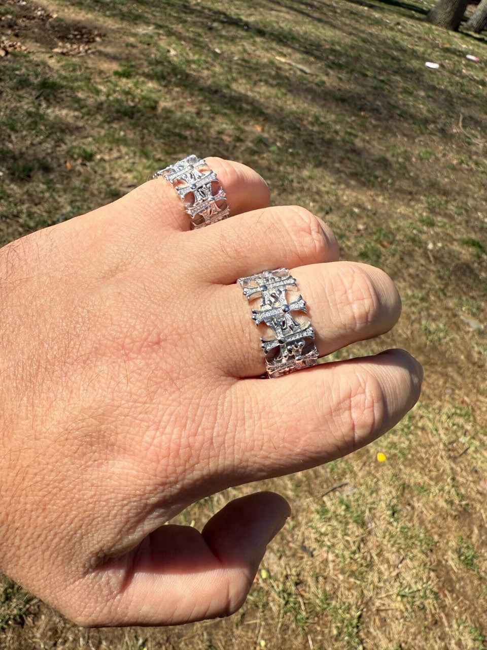 MOISSANITE Hearts Of Chrome Ring - 925 Silver