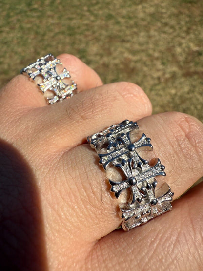 MOISSANITE Hearts Of Chrome Ring - 925 Silver