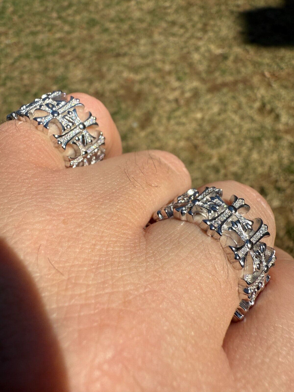 MOISSANITE Hearts Of Chrome Ring - 925 Silver