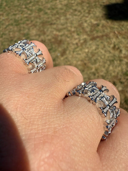 MOISSANITE Hearts Of Chrome Ring - 925 Silver