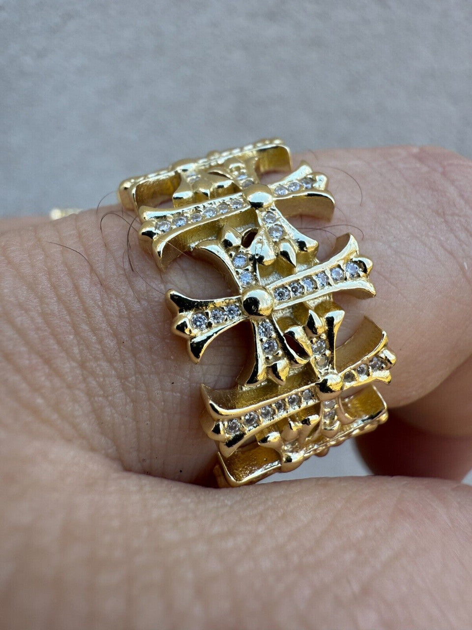 MOISSANITE Hearts Of Chrome Ring - 14k Gold Vermeil 925 Silver