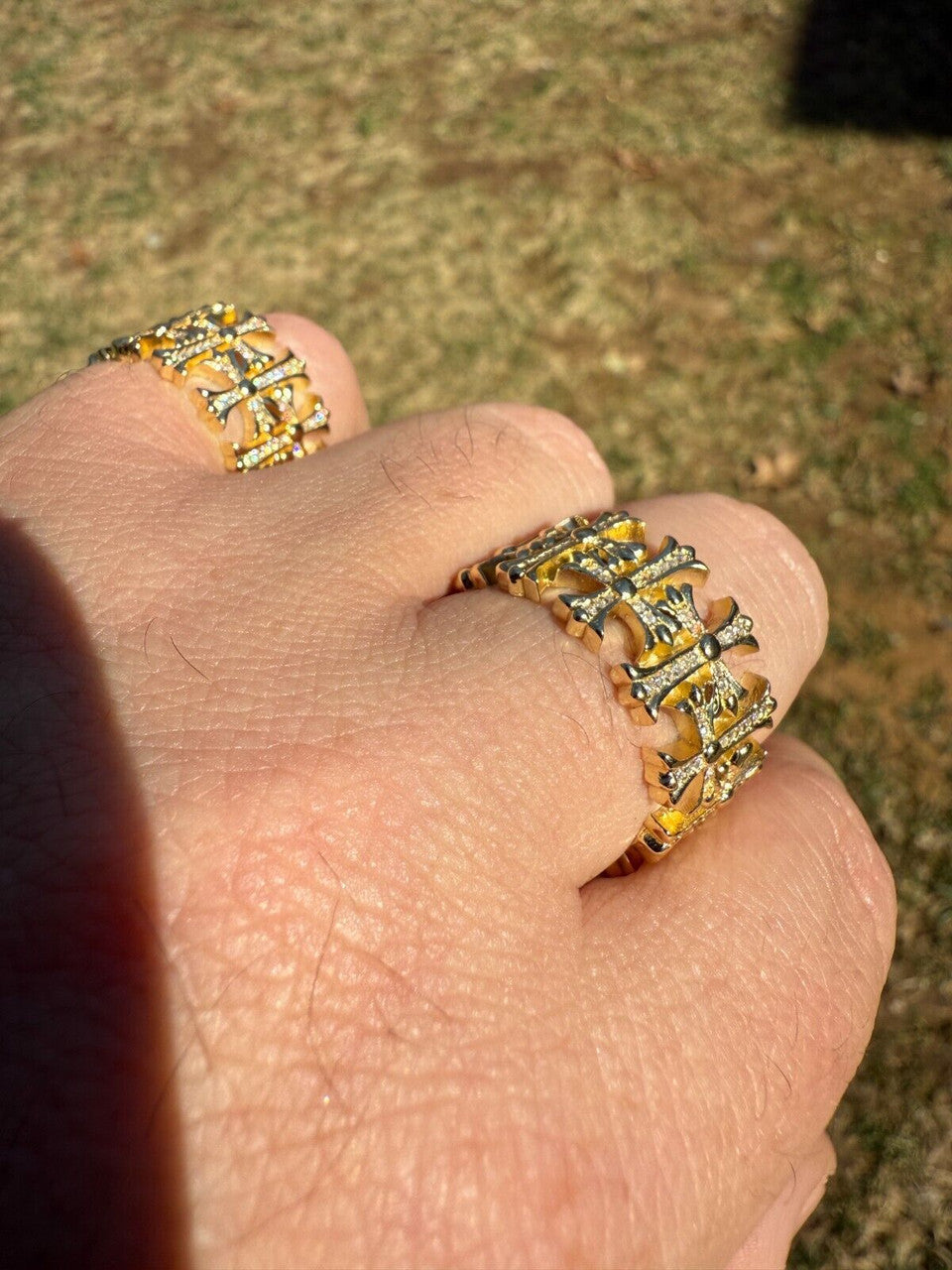 MOISSANITE Hearts Of Chrome Ring - 14k Gold Vermeil 925 Silver