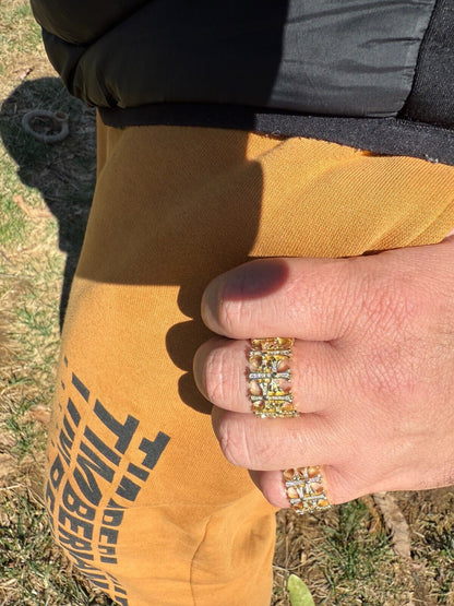 MOISSANITE Hearts Of Chrome Ring - 14k Gold Vermeil 925 Silver