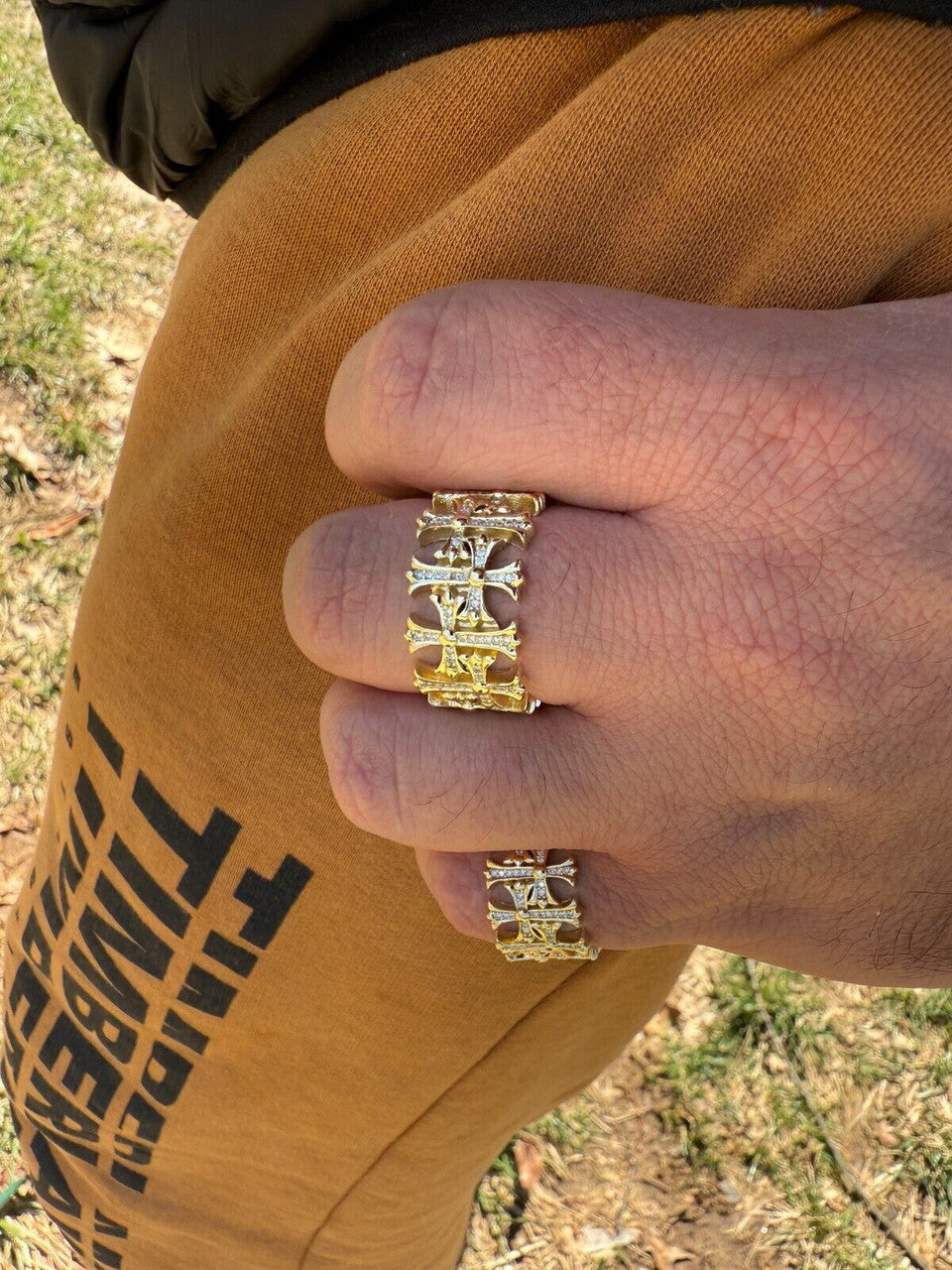 MOISSANITE Hearts Of Chrome Ring - 14k Gold Vermeil 925 Silver