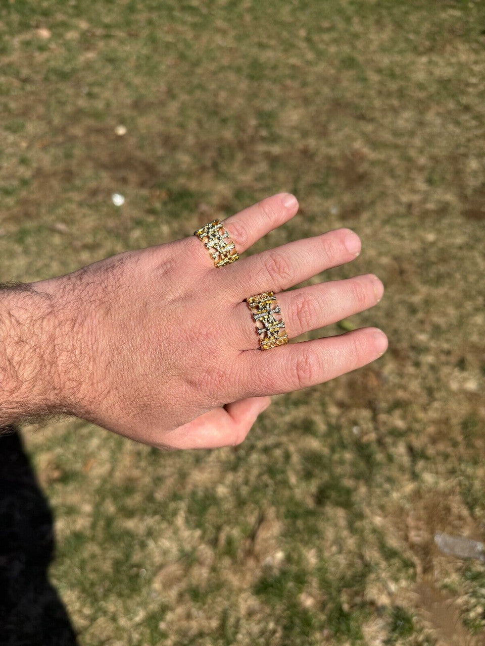 MOISSANITE Hearts Of Chrome Ring - 14k Gold Vermeil 925 Silver