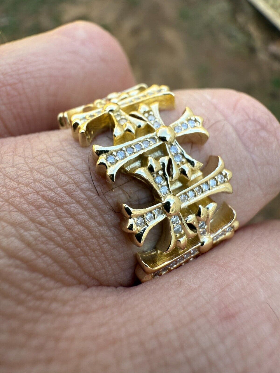 MOISSANITE Hearts Of Chrome Ring - 14k Gold Vermeil 925 Silver