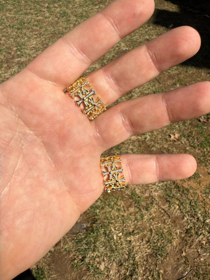 MOISSANITE Hearts Of Chrome Ring - 14k Gold Vermeil 925 Silver