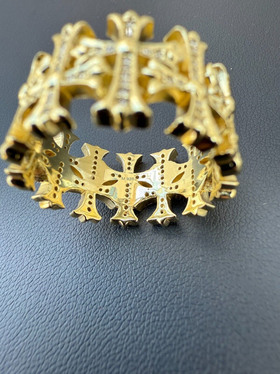 MOISSANITE Hearts Of Chrome Ring - 14k Gold Vermeil 925 Silver