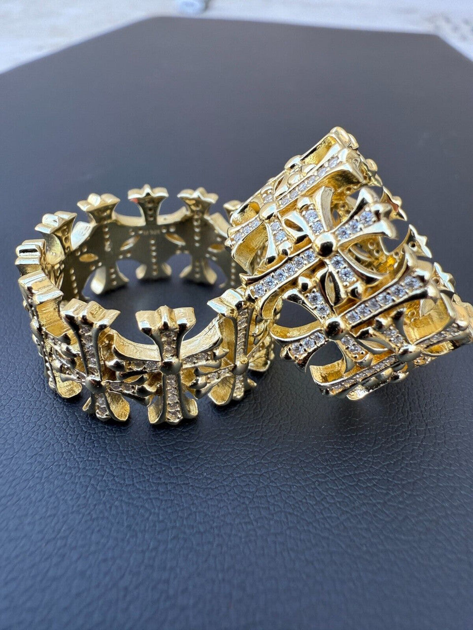 MOISSANITE Hearts Of Chrome Ring - 14k Gold Vermeil 925 Silver