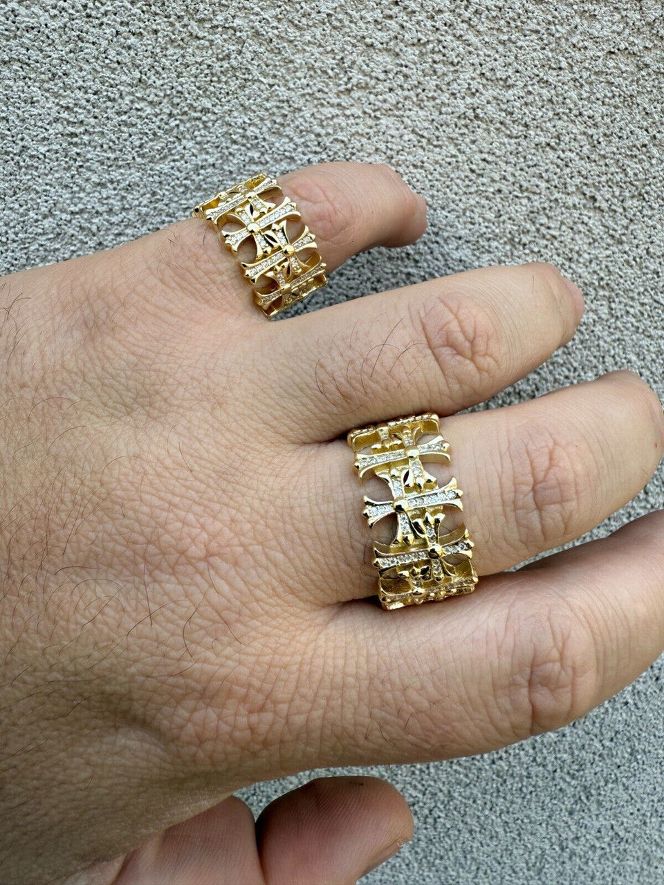 MOISSANITE Hearts Of Chrome Ring - 14k Gold Vermeil 925 Silver