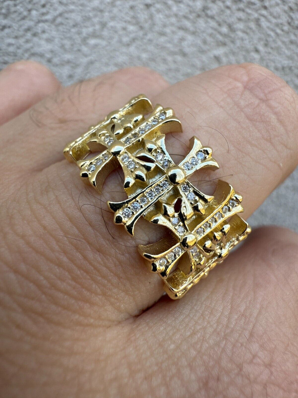 MOISSANITE Hearts Of Chrome Ring - 14k Gold Vermeil 925 Silver