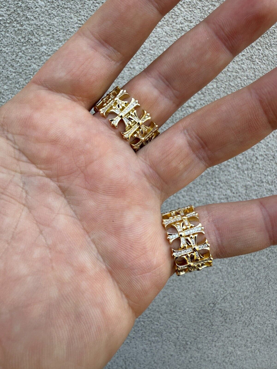 MOISSANITE Hearts Of Chrome Ring - 14k Gold Vermeil 925 Silver