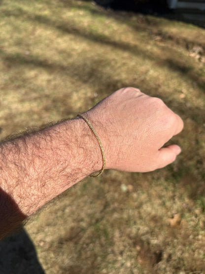 Sparkle Link Bracelet - 14k Gold Vermeil 925 Sterling Silver - 6"-8.5" - 3mm