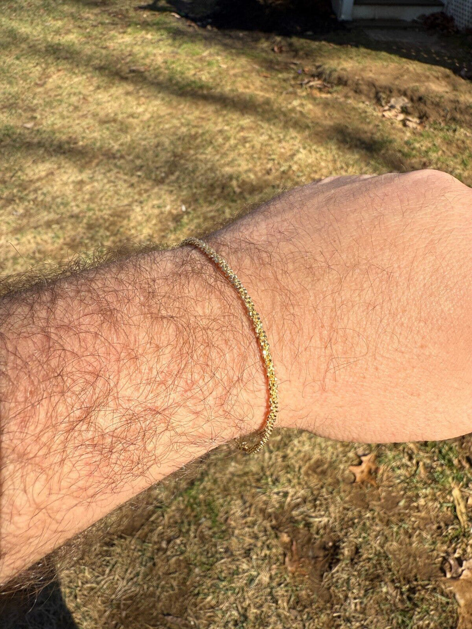 Sparkle Link Bracelet - 14k Gold Vermeil 925 Sterling Silver - 6"-8.5" - 3mm