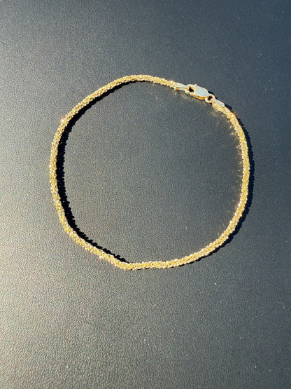 Sparkle Link Bracelet - 14k Gold Vermeil 925 Sterling Silver - 6"-8.5" - 3mm