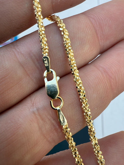 Sparkle Link Bracelet - 14k Gold Vermeil 925 Sterling Silver - 6"-8.5" - 3mm