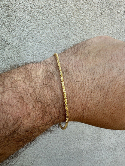 Sparkle Link Bracelet - 14k Gold Vermeil 925 Sterling Silver - 6"-8.5" - 3mm