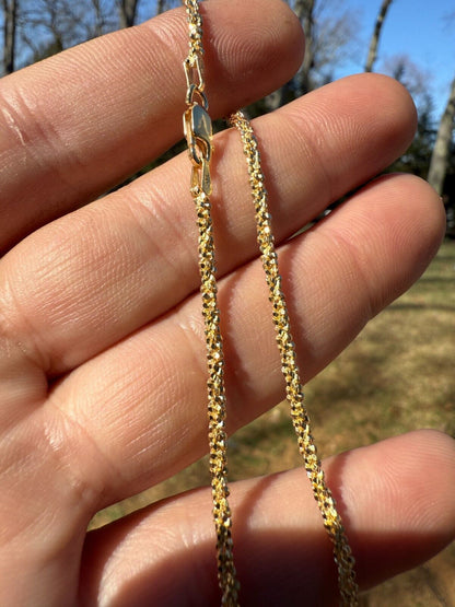 Sparkle Link Bracelet - 14k Gold Vermeil 925 Sterling Silver - 6"-8.5" - 3mm