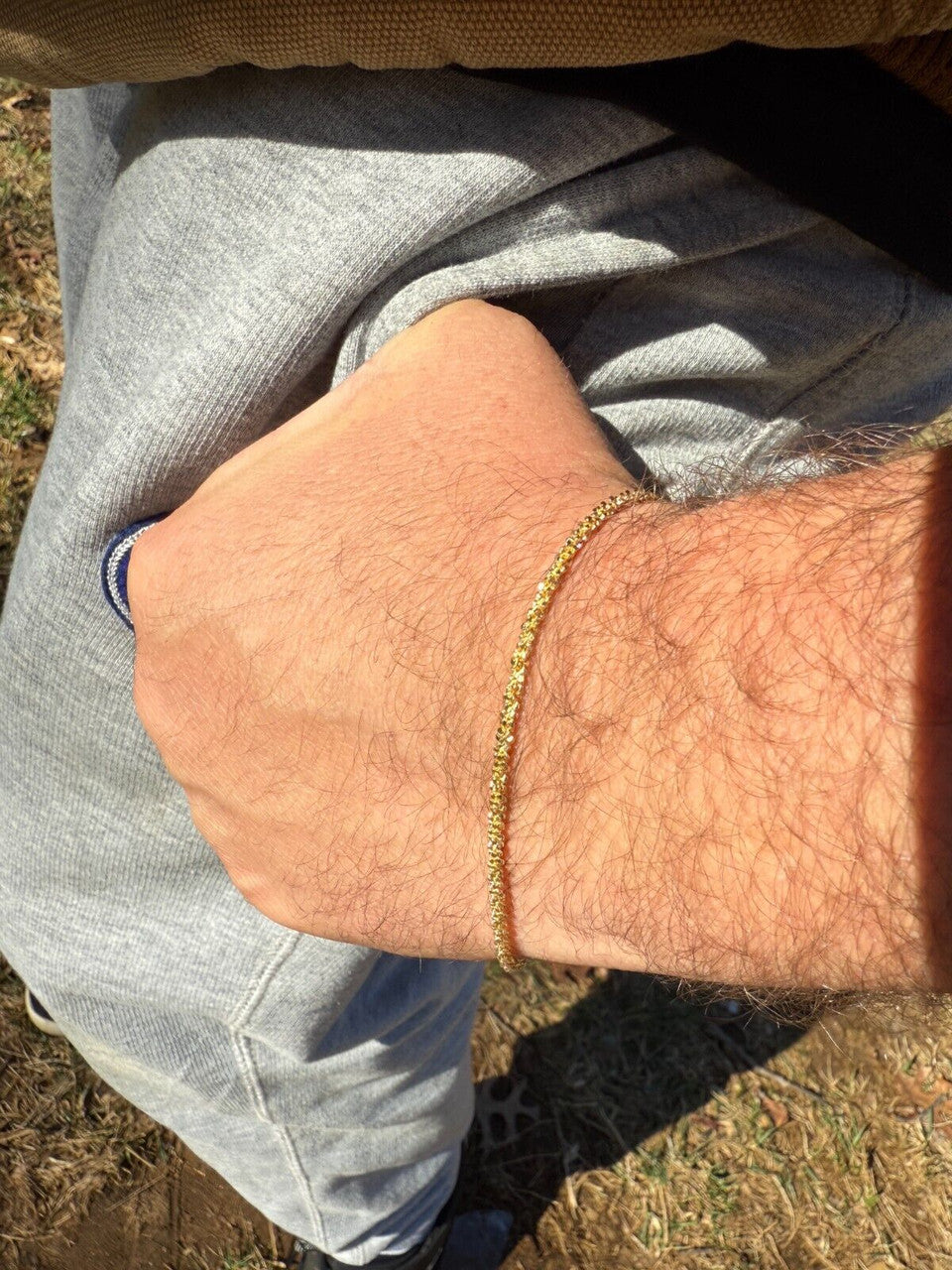 Sparkle Link Bracelet - 14k Gold Vermeil 925 Sterling Silver - 6"-8.5" - 3mm