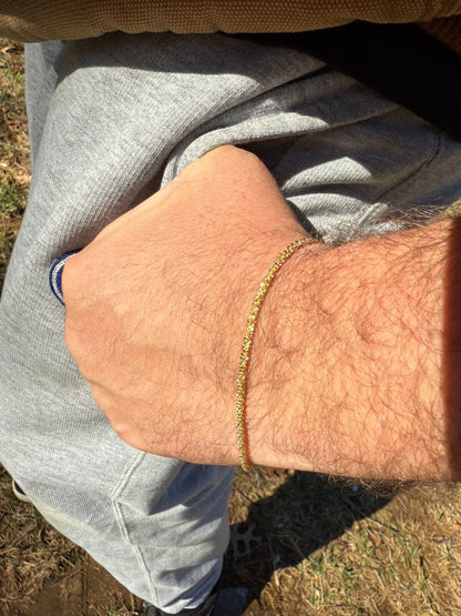 Sparkle Link Bracelet - 14k Gold Vermeil 925 Sterling Silver - 6"-8.5" - 3mm