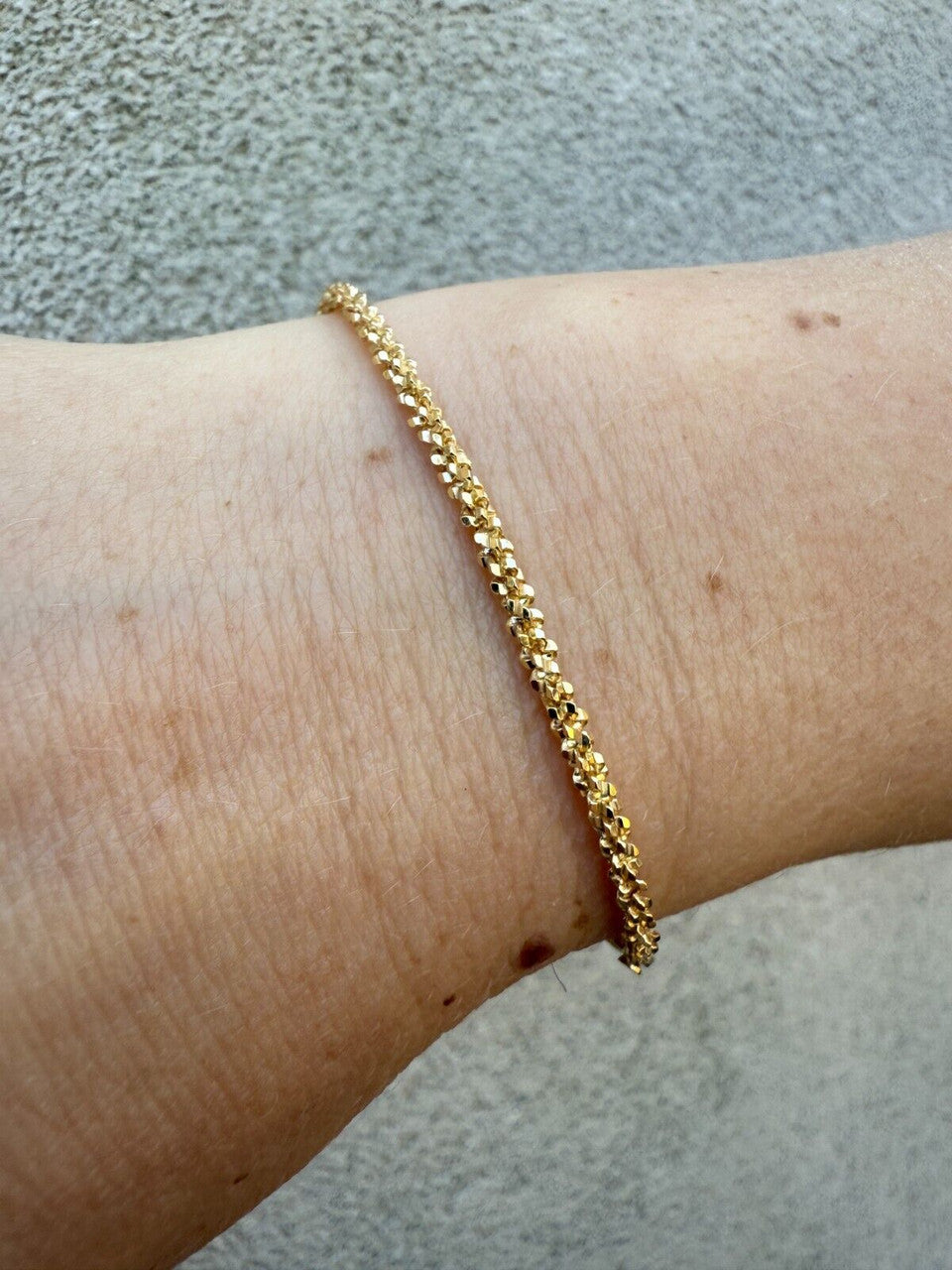 Sparkle Link Bracelet - 14k Gold Vermeil 925 Sterling Silver - 6"-8.5" - 3mm