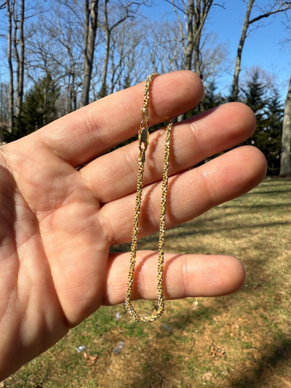 Sparkle Link Bracelet - 14k Gold Vermeil 925 Sterling Silver - 6"-8.5" - 3mm