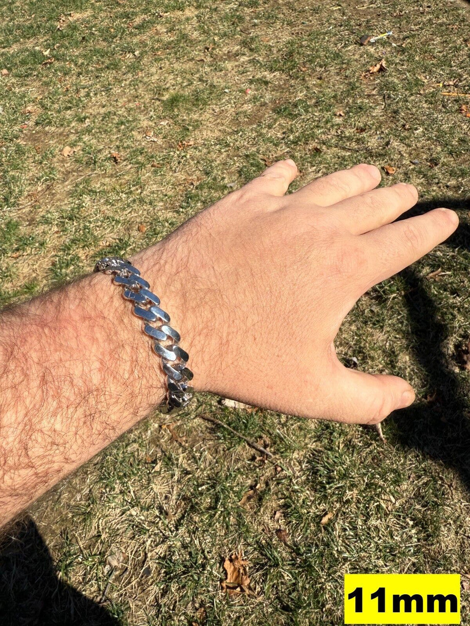 Monaco Cuban Bracelet HOLLOW - Rhodium Finish 925 Sterling Silver - 7"-9" - 9mm-15mm