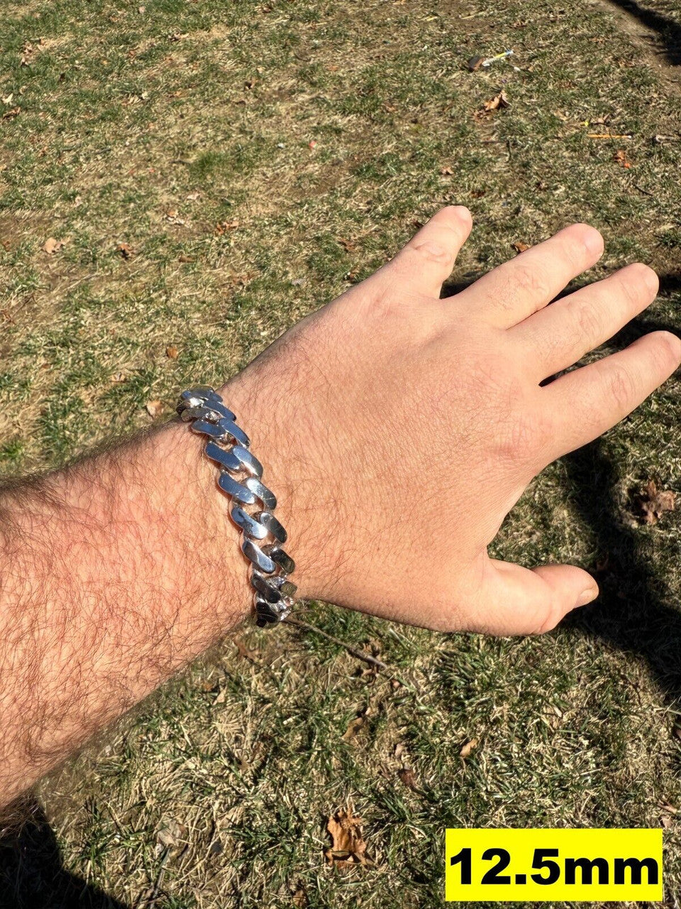 Monaco Cuban Bracelet HOLLOW - Rhodium Finish 925 Sterling Silver - 7"-9" - 9mm-15mm